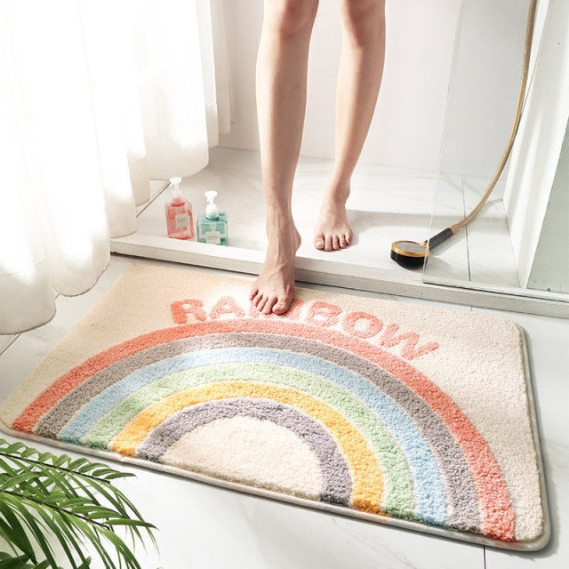Rainbow Bathroom Floor Mat Anti Slip